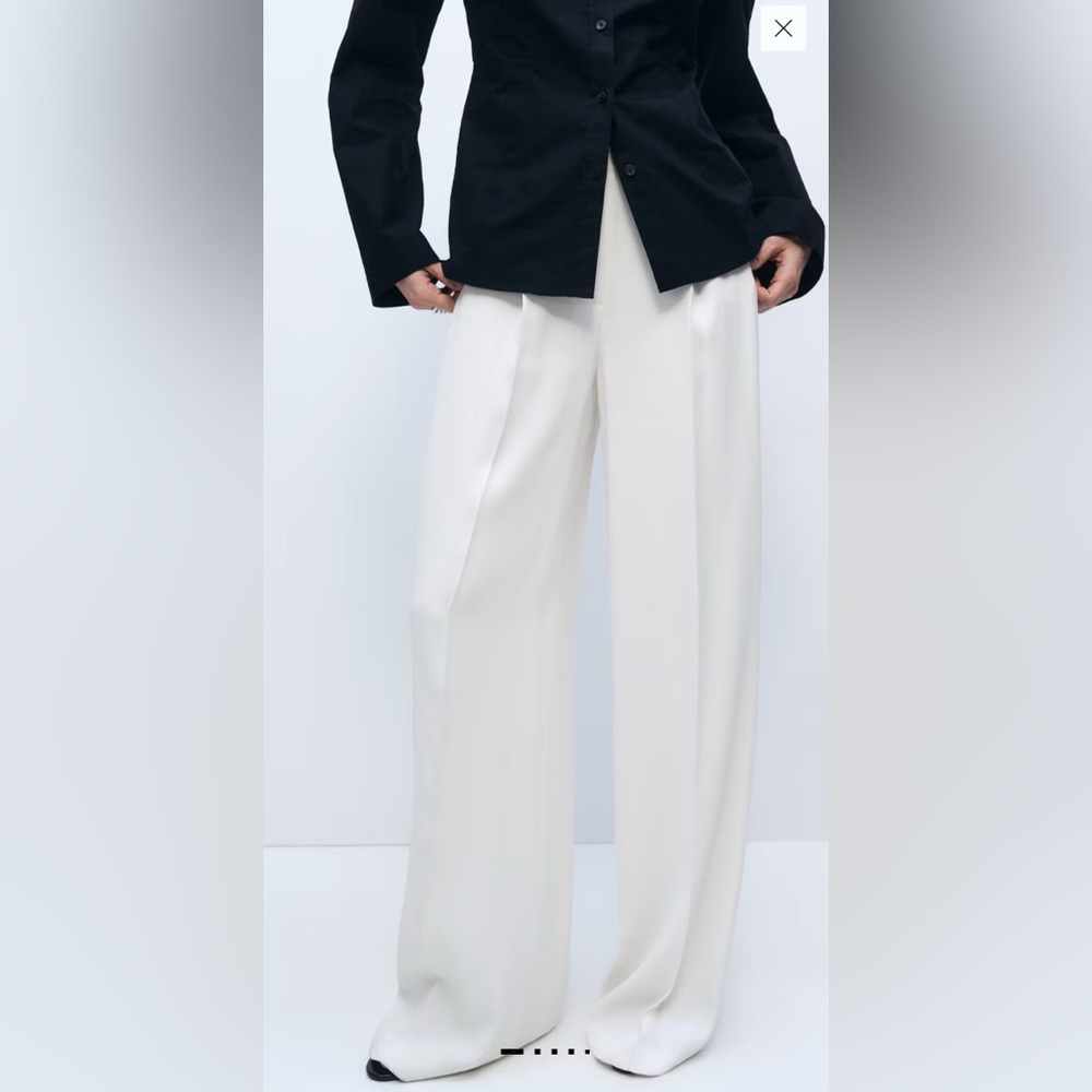 Mango pleated wide leg suit trousers